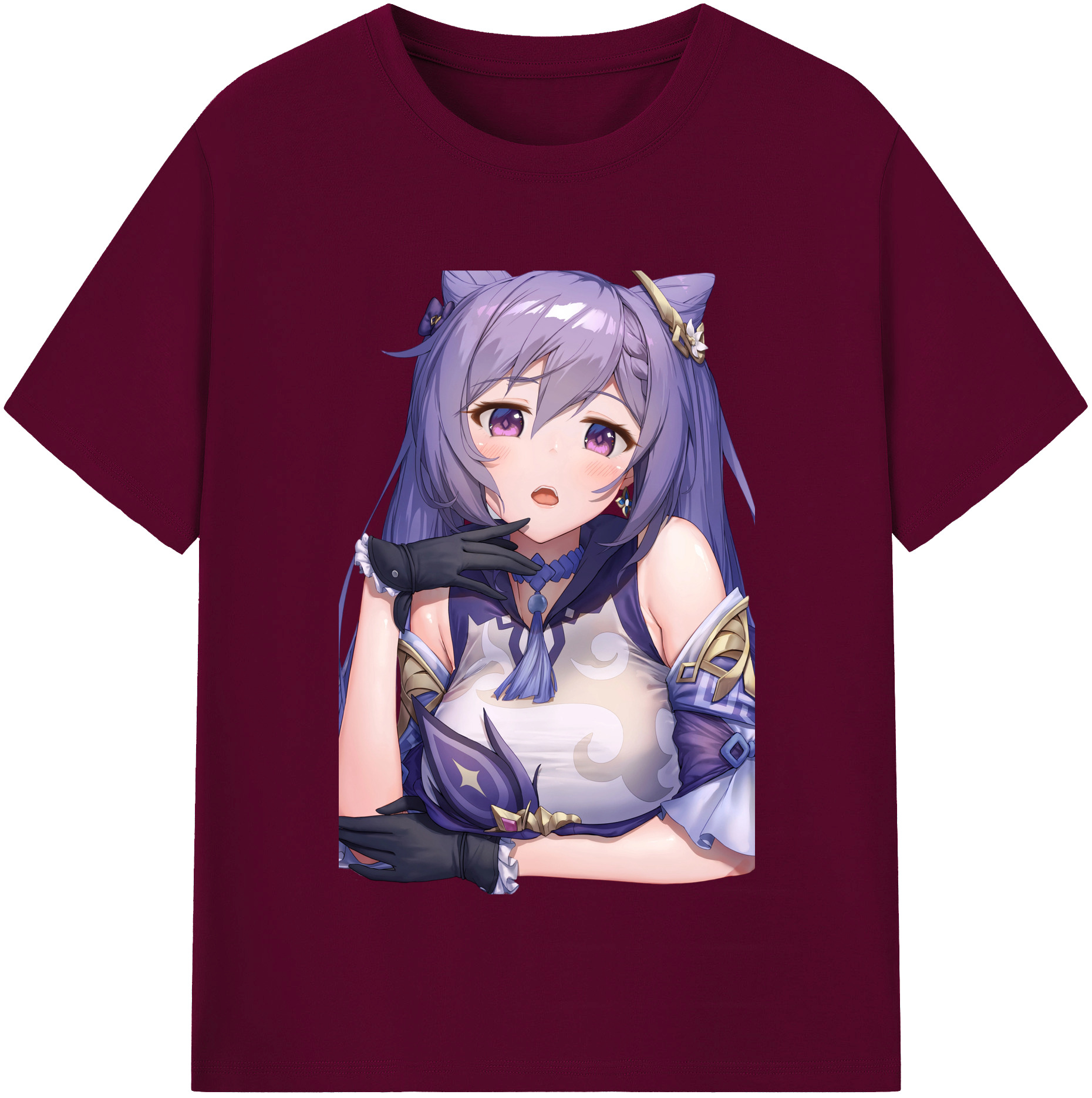 げんし神 刻晴 こくせい genshin Kokusei レディースカジュアルプリントTシャツ（綿100％）